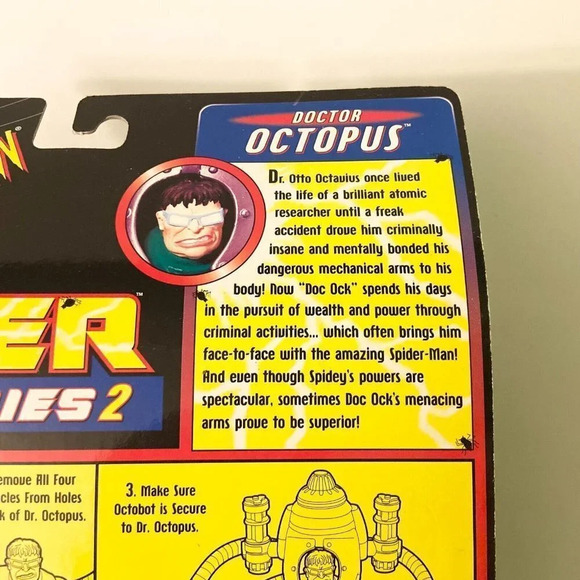Vintage 1999 Toy Biz Spiderman  Spider Power Doctor Octopus Series 2 Bent Card - Picture 15 of 16